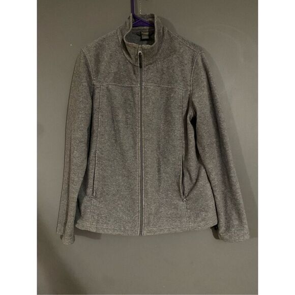 Natural Reflections Jacket Fleece Full Zip Sweater Gray Large - Picture 1 of 7